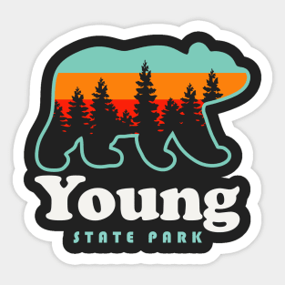 Young State Park Michigan Bear Retro Vintage Sunset Sticker